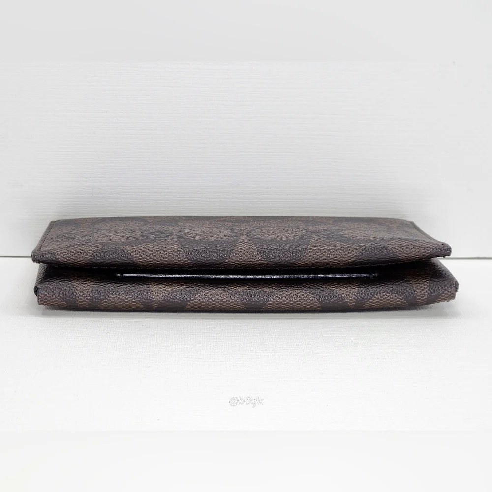Coach Men's Leather/Coated Canvas Universal Phone Wallet *Brown/Black* NWOT